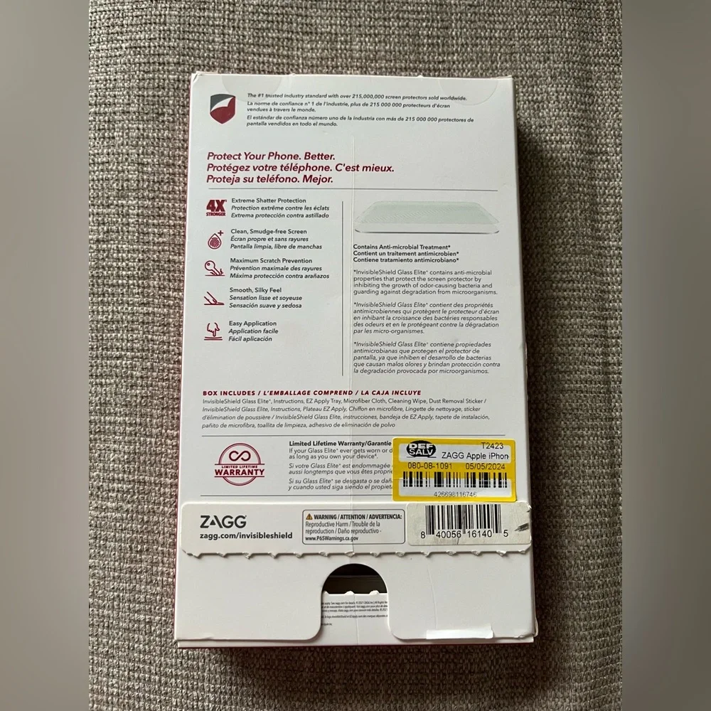 ZAGG InvisibleShield Glass Screen Protector IPhone SE 2nd/3rd Gen, 8, 7, 6s, 6